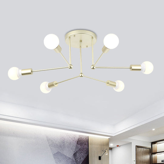 Contemporary Metal Linear Semi-Flush Ceiling Light – Ideal for Kid's Bedroom and Living Room