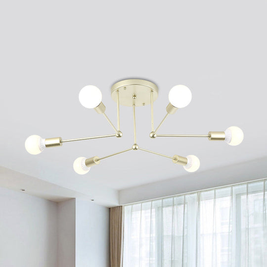 Contemporary Metal Linear Semi-Flush Ceiling Light – Ideal for Kid's Bedroom and Living Room