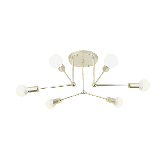 Contemporary Metal Linear Semi-Flush Ceiling Light – Ideal for Kid's Bedroom and Living Room