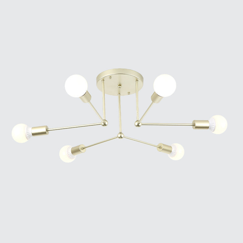 Contemporary Metal Linear Semi-Flush Ceiling Light – Ideal for Kid's Bedroom and Living Room