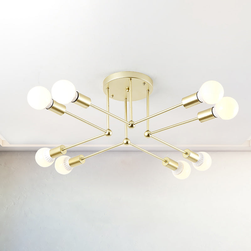 Contemporary Metal Linear Semi-Flush Ceiling Light – Ideal for Kid's Bedroom and Living Room