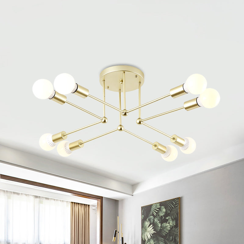 Contemporary Metal Linear Semi-Flush Ceiling Light – Ideal for Kid's Bedroom and Living Room