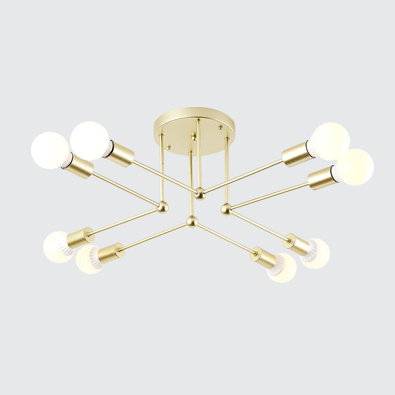 Contemporary Metal Linear Semi-Flush Ceiling Light – Ideal for Kid's Bedroom and Living Room