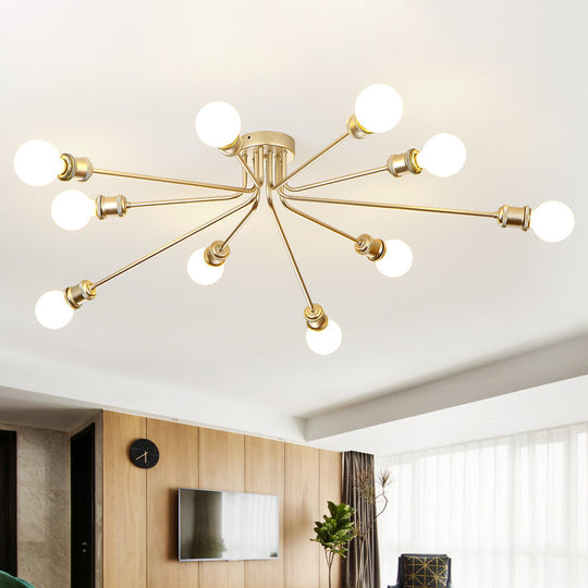 Contemporary Firework Metal Ceiling Light for Restaurants - Semi Flush Mount