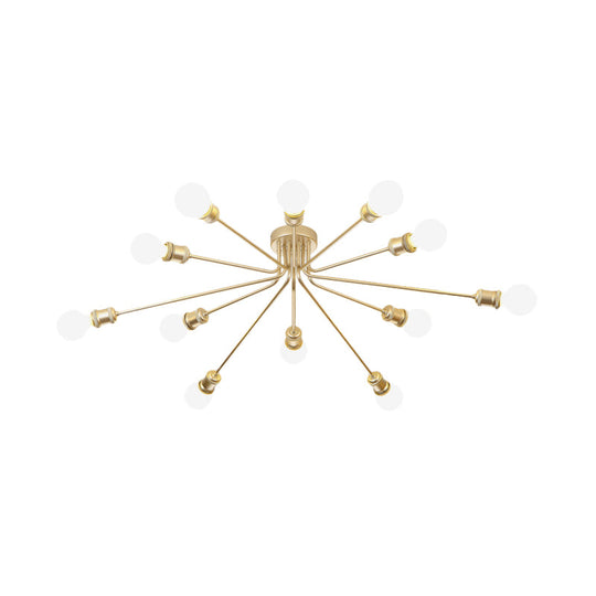 Contemporary Firework Metal Ceiling Light for Restaurants - Semi Flush Mount