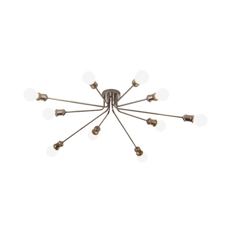 Contemporary Firework Metal Ceiling Light for Restaurants - Semi Flush Mount