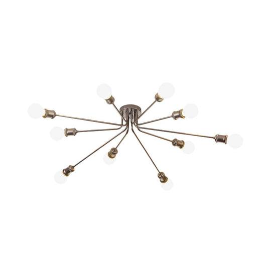 Contemporary Firework Metal Ceiling Light for Restaurants - Semi Flush Mount