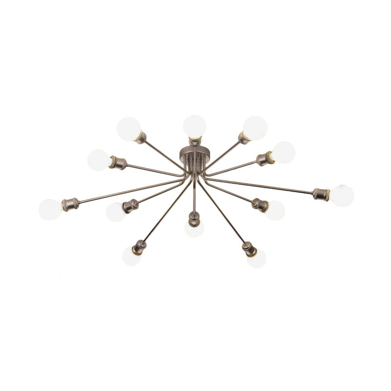 Contemporary Firework Metal Ceiling Light for Restaurants - Semi Flush Mount