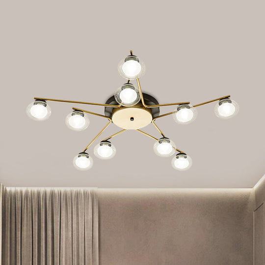 Sleek Metal Semi Flush Mount Ceiling Lamp with Multi-Head and Oval Shade - Stylish Lighting for Dining Table