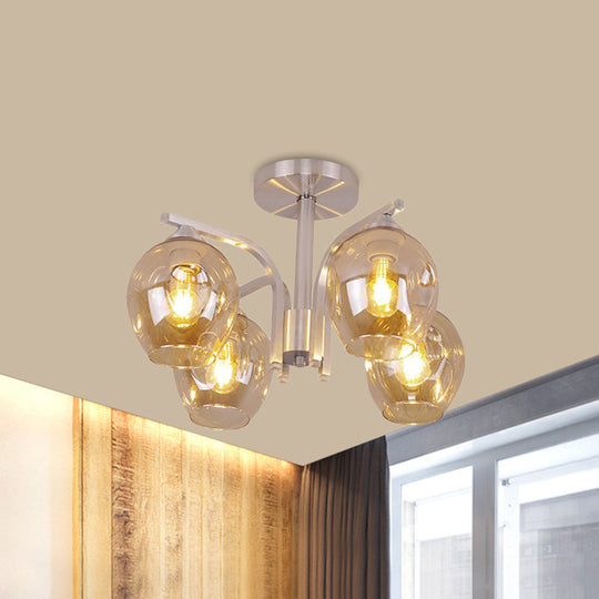 Contemporary 4-Head Bud Shade Ceiling Light - Perfect for Dining Room or Bedroom