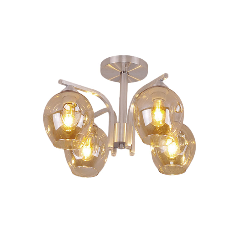 Contemporary 4-Head Bud Shade Ceiling Light - Perfect for Dining Room or Bedroom