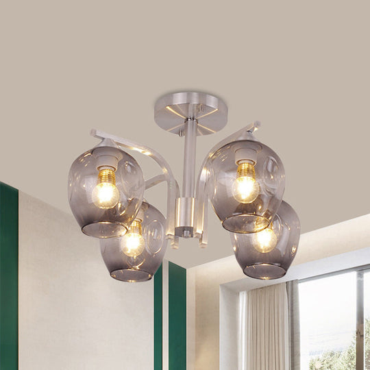 Contemporary 4-Head Bud Shade Ceiling Light - Perfect for Dining Room or Bedroom