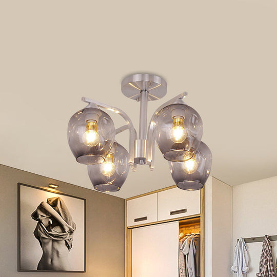 Contemporary 4-Head Bud Shade Ceiling Light - Perfect for Dining Room or Bedroom