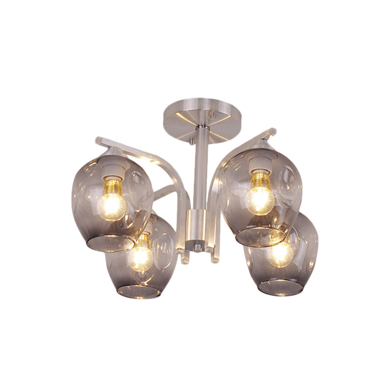 Contemporary 4-Head Bud Shade Ceiling Light - Perfect for Dining Room or Bedroom