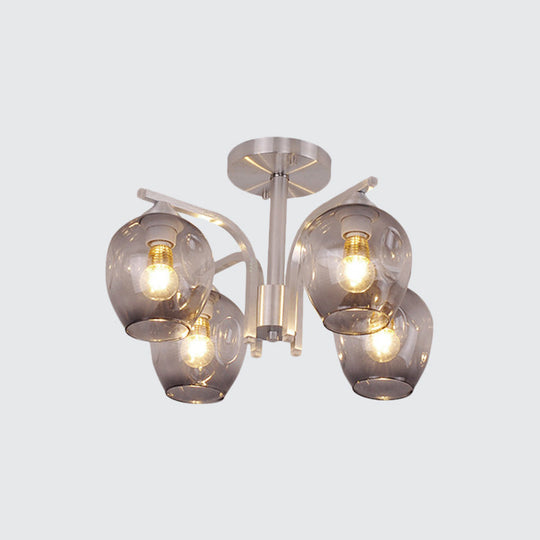 Contemporary 4-Head Bud Shade Ceiling Light - Perfect for Dining Room or Bedroom