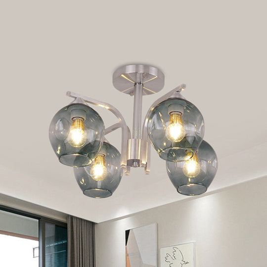 Contemporary 4-Head Bud Shade Ceiling Light - Perfect for Dining Room or Bedroom