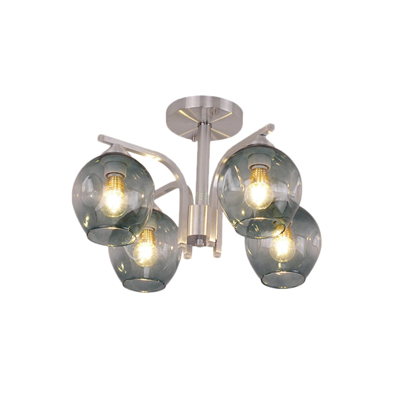 Contemporary 4-Head Bud Shade Ceiling Light - Perfect for Dining Room or Bedroom