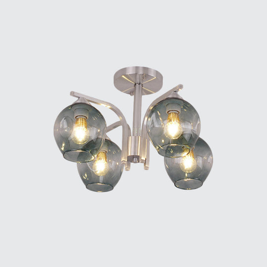 Contemporary 4-Head Bud Shade Ceiling Light - Perfect for Dining Room or Bedroom