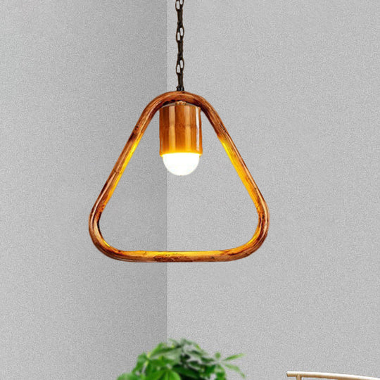 Retro Wood Brass Hanging Pendant Light For Bar Coffee Shop