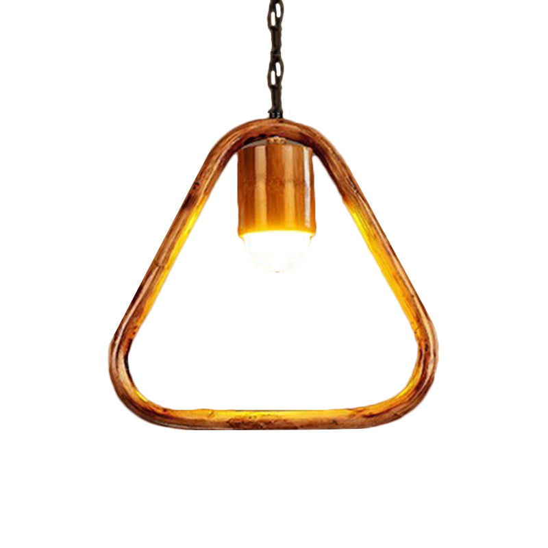 Retro Wood Brass Hanging Pendant Light For Bar Coffee Shop