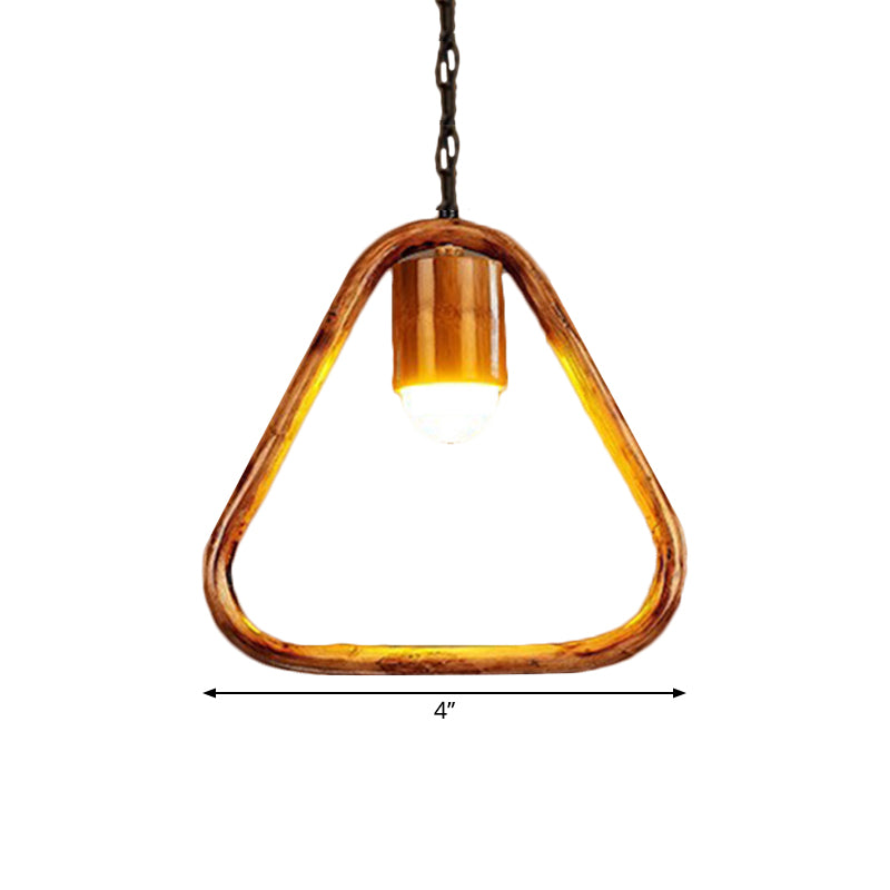 Retro Wood Brass Hanging Pendant Light For Bar Coffee Shop