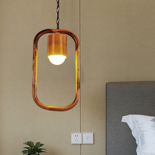 Retro Wood Brass Hanging Pendant Light For Bar Coffee Shop