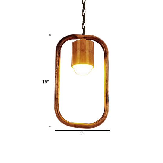 Retro Wood Brass Hanging Pendant Light For Bar Coffee Shop