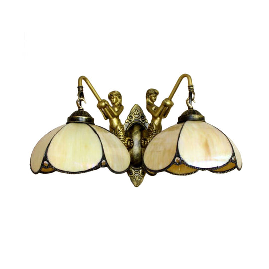 Yellow Glass Sconce Light Fixture With Petal Design - Perfect For Bedroom Lighting