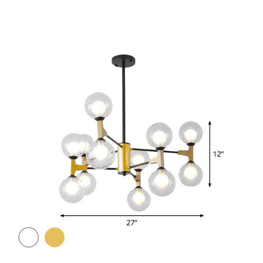 Modo G9 Gold Metal Chandelier - Contemporary 12-Light Hanging Light For Hotels