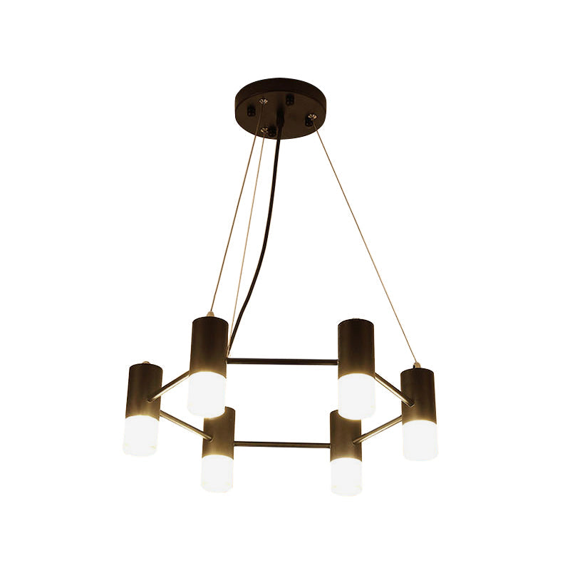 Clara - Honeycomb Modern Honeycomb Shaped Chandelier Metal Black Pendant Lighting for Hotel Living Room