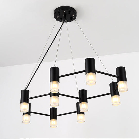 Clara - Honeycomb Modern Honeycomb Shaped Chandelier Metal Black Pendant Lighting for Hotel Living Room