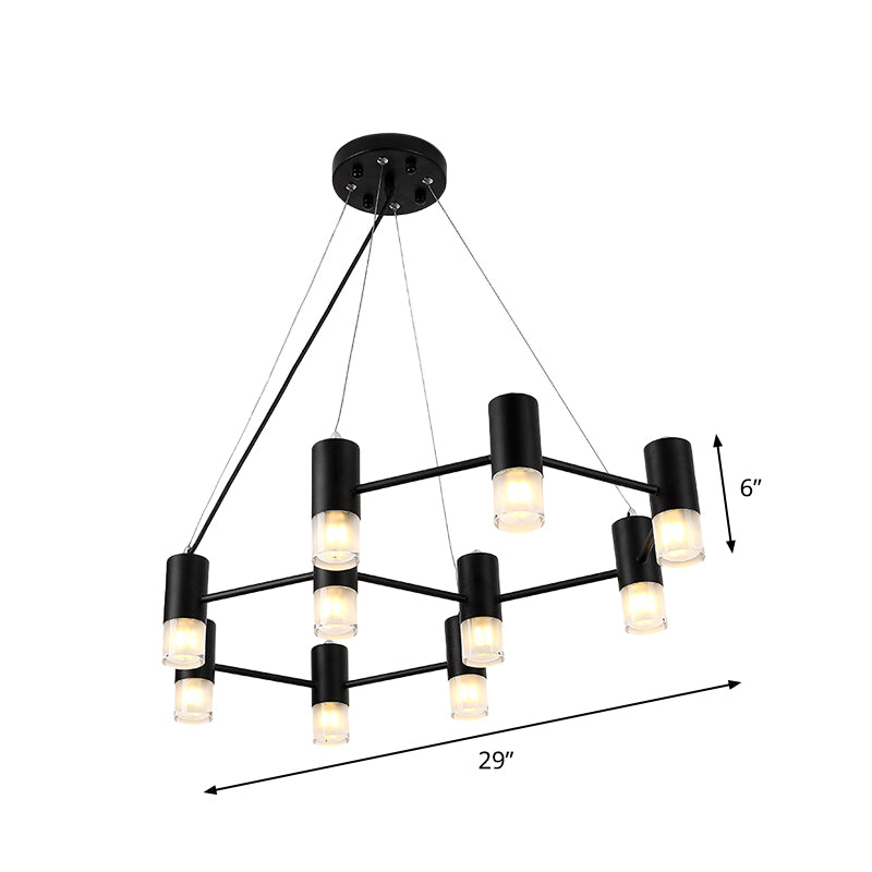 Clara - Honeycomb Modern Honeycomb Shaped Chandelier Metal Black Pendant Lighting for Hotel Living Room