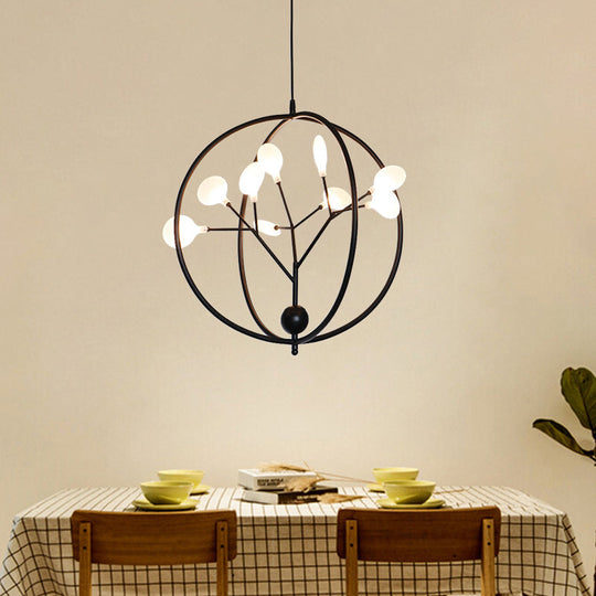 Caph - Slim Thin Swig Hallway Boutique Chandelier Metal 9 Lights Creative G9 Pendant Lighting