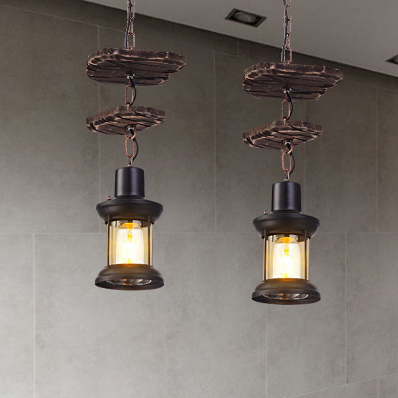 Industrial Clear Glass Single-Light Pendant Ceiling Light For Living Room Or Coffee Shop