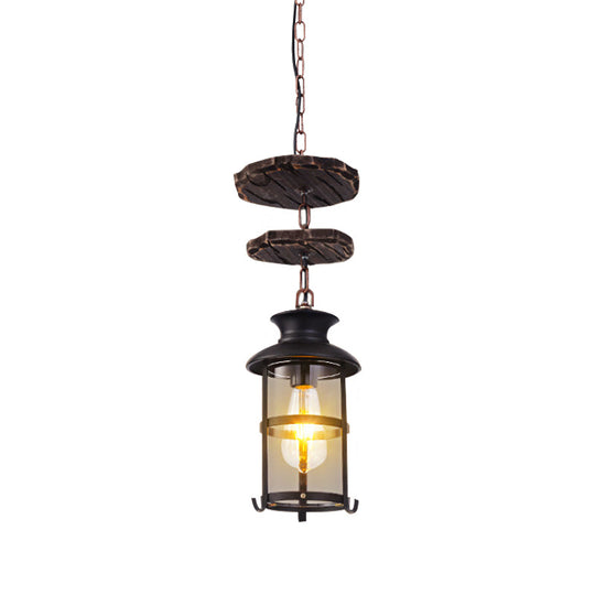 Industrial Clear Glass Single-Light Pendant Ceiling Light For Living Room Or Coffee Shop