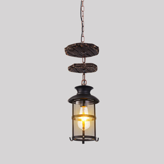 Industrial Clear Glass Single-Light Pendant Ceiling Light For Living Room Or Coffee Shop