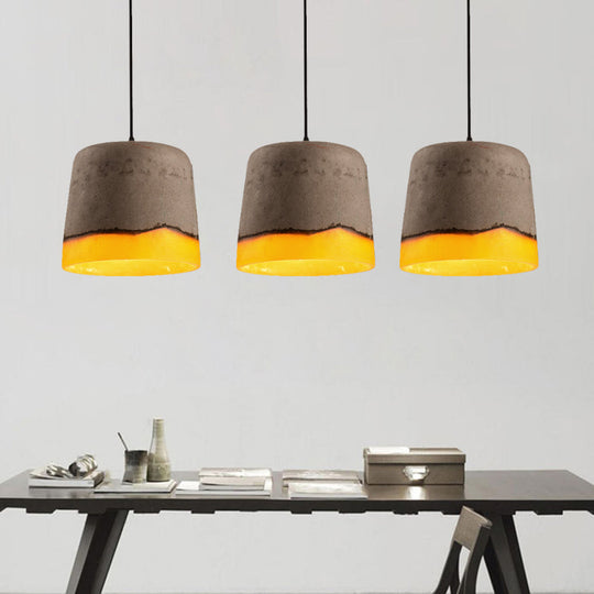 Grey Industrial Cement and Resin Pendant Lamp with 1 Head - Perfect for Restaurants!