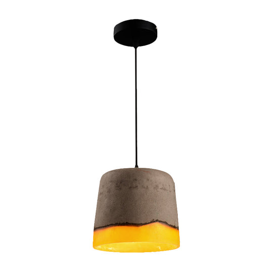 Grey Industrial Cement and Resin Pendant Lamp with 1 Head - Perfect for Restaurants!