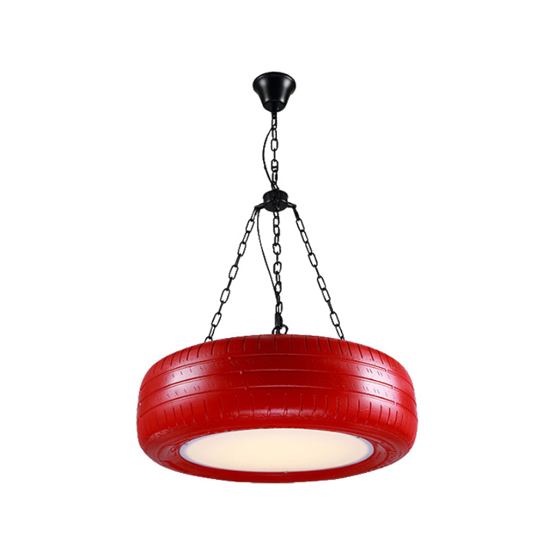 Industrial Rubber Chandelier With Hanging Chain For Bar Creative And Unique Tire Design