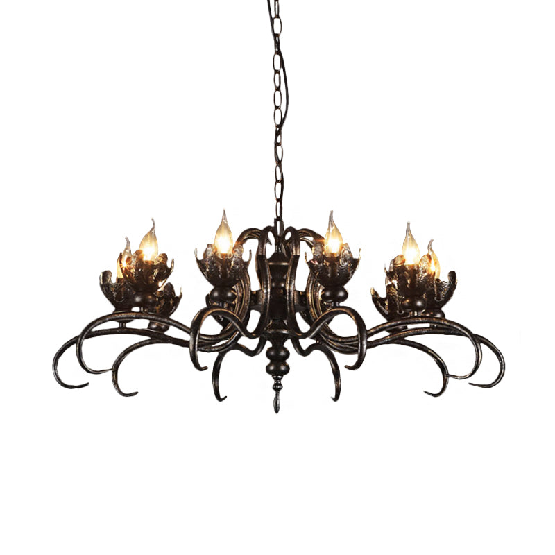 Rustic Antique Candle Chandelier – Stylish Twist Arm Pendant Light for Farmhouse Décor