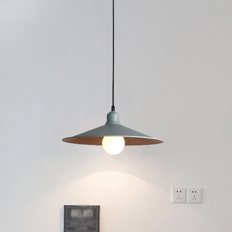 Nordic Stylish Single Light Metal Pendant Lamp with Shallow Cone Design