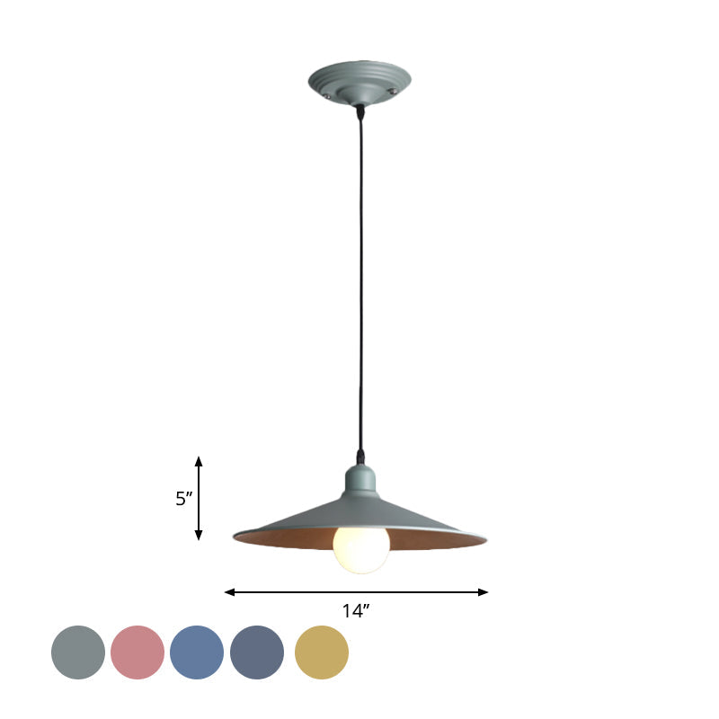 Nordic Stylish Single Light Metal Pendant Lamp with Shallow Cone Design