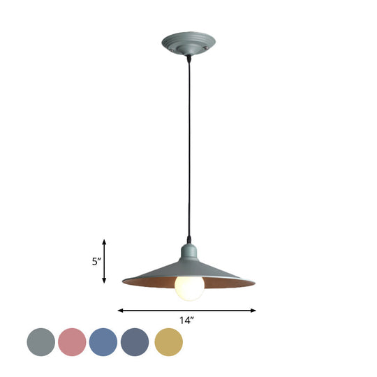 Nordic Stylish Single Light Metal Pendant Lamp with Shallow Cone Design