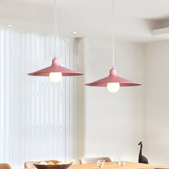 Nordic Stylish Single Light Metal Pendant Lamp with Shallow Cone Design