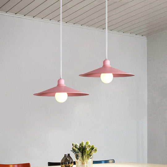 Nordic Stylish Single Light Metal Pendant Lamp with Shallow Cone Design