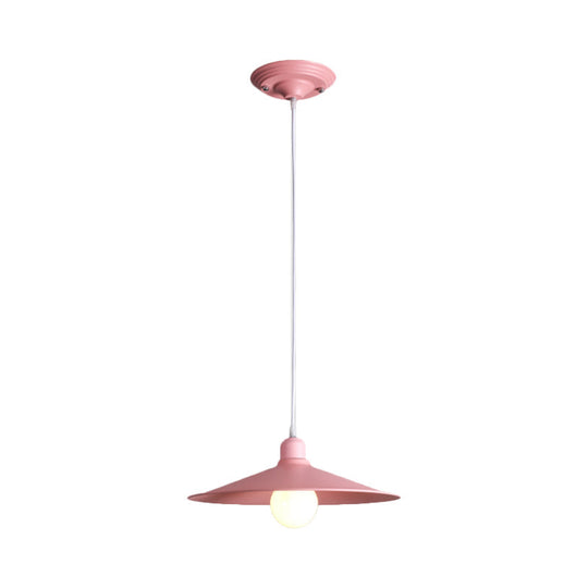 Nordic Stylish Single Light Metal Pendant Lamp with Shallow Cone Design