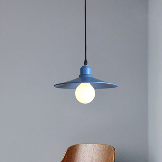 Nordic Stylish Metal Cone Pendant Lamp - Single Light For Industrial Ambiance In Your Space Blue /