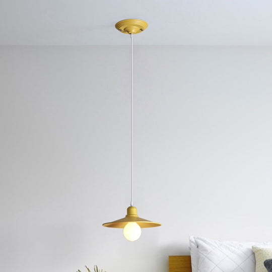 Nordic Stylish Single Light Metal Pendant Lamp with Shallow Cone Design