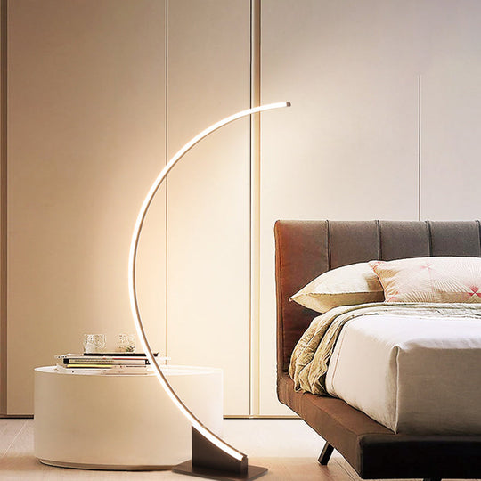 Arch Floor Lamp With Minimalist Design And Led Lighting - Ideal For Bedroom Warm/White Light