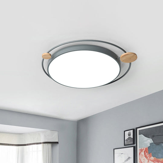 Modern Grey/White LED Flush Mount Ceiling Light, Simple Style, 19.5"/23.5" Width